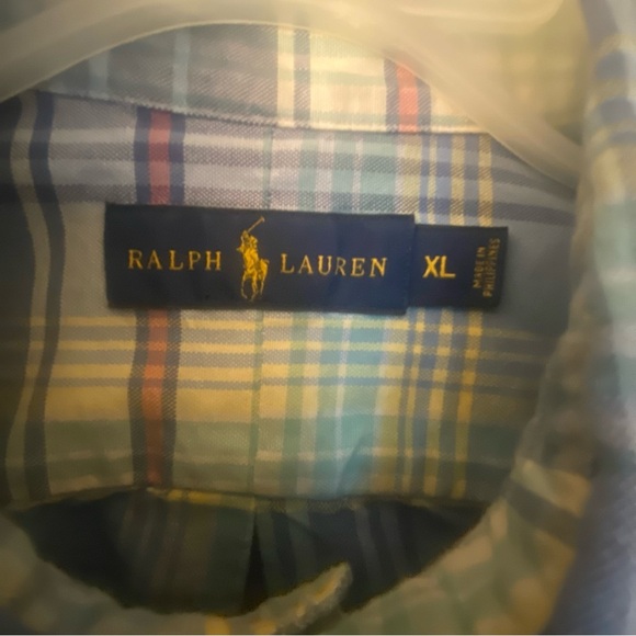 Ralph‎ Lauren Blue and White Casual Button Down Shirt XL NWOT - Picture 3 of 5